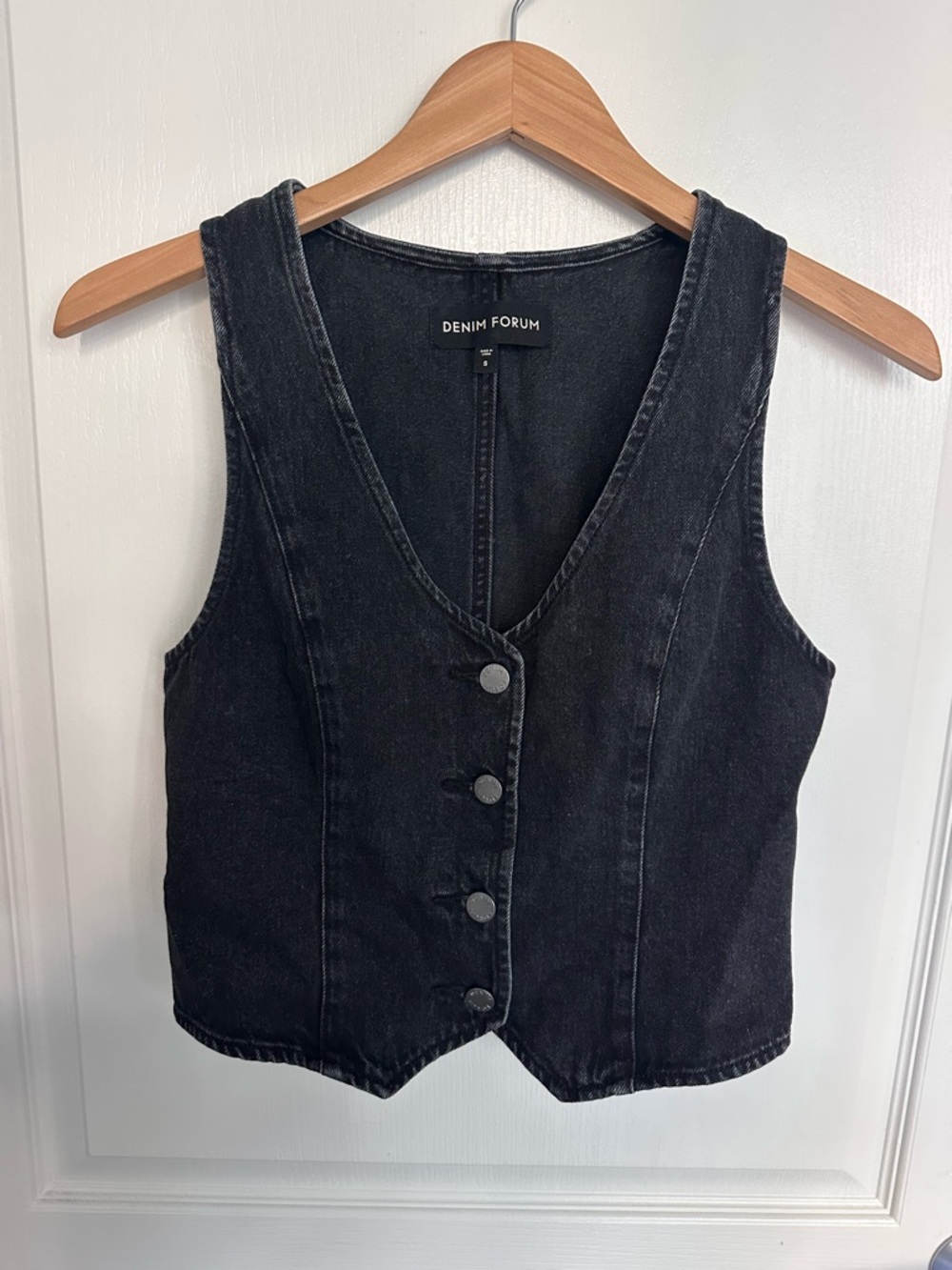 Denim Forum Black Denim Vest